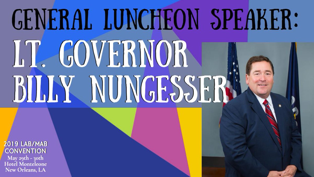 LABroadcasters's tweet photo. @LouisianaLtGov Billy Nungesser will be announcing a special, news-covered update with @wendyrodrigue regarding @RodrigueFdn during our General Luncheon on Thurs, May 30th!
You don't want to miss this live: https://t.co/WEuTDPCrFg
#LABMAB2019 #SpeakerSpotlight #LABMABConvention https://t.co/snhdQNEn40