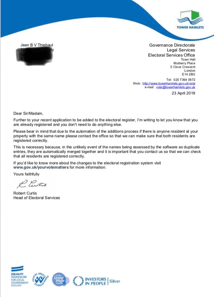 jbthiebaut's tweet image. I couldn&apos;t vote today. I received this letter saying that I had nothing else to do, but they #deniedmyvote