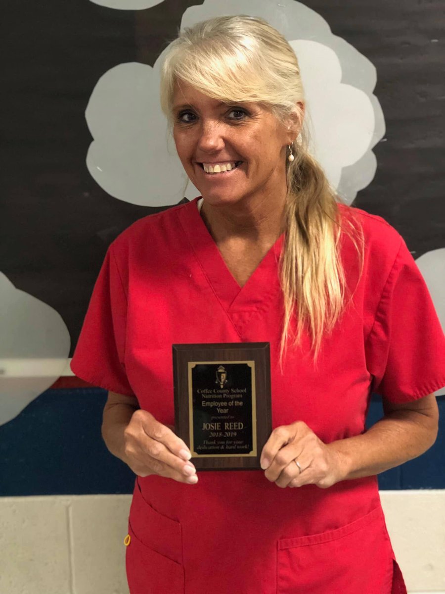 carlancotten's tweet photo. Congratulations to the Coffee County Food Service Manager of the Year, Josie Reed! Proud of her! ⁦@eceswarriors⁩ ⁦@coffeecoschools⁩ https://t.co/mjKaR6EeNy