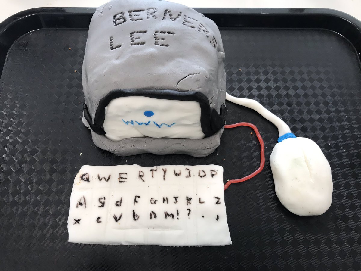 RTS_Twickenham's tweet photo. How clever are the makers of this Berners-Lee cake? Bakers Izzy & Faye even managed to bake ‘electrical cords’ into their design. I think the inventor of the World Wide Web himself would have to approve. @timberners_lee @greatbbakeoff #TimBL #bakeoff #cakedesign #cake #baking https://t.co/F6GdCzJYg4