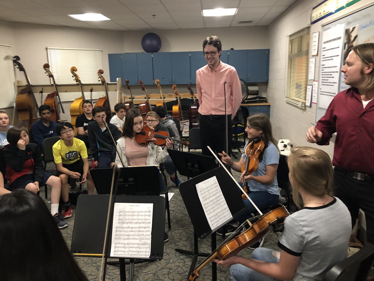 Professional string trio working with Annie Sullivan orchestra students!