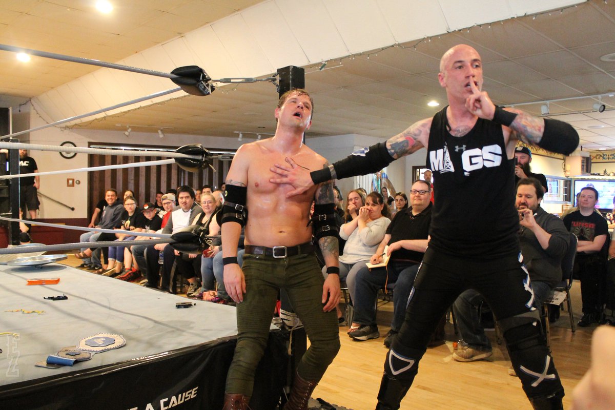 Vandal_Jim's tweet photo. Although I haven't fully had a chance to go through my photos from #WACMusic, here is a picture of the #VerifiedChamp @ImSteveMigs & @ThePitfallJones. @WithoutACauseWA #Everett #PNWrastlin https://t.co/1bkWqyUX0s
