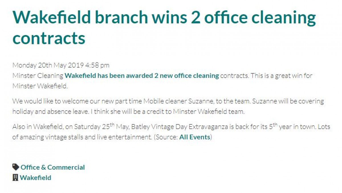 #minstercleaning #leeds would like to welcome our new part time Mobile cleaner Suzanne, to our team! Suzanne will be covering holiday and absence leave and we are certain she will be a credit to the team!