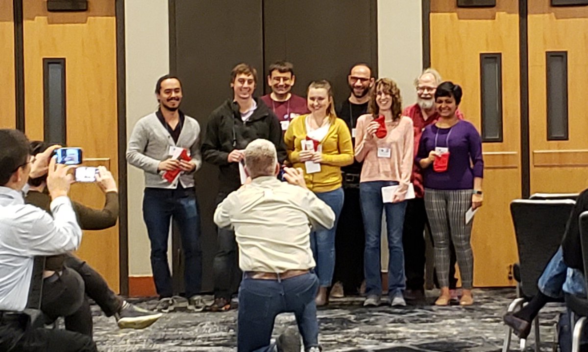PhDeena's tweet photo. Congrats to my (undergrad!) student Brittany Lemmon for winning a Red Sock Award for her post presentation at SIAM Dynamical Systems (aka Snowbird) today!! #SIAMDS19 https://t.co/Mzhc43Lcec
