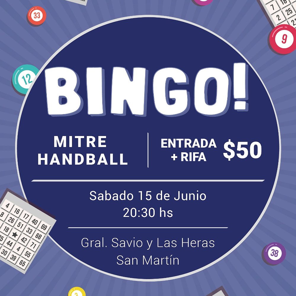 HandballMitre's tweet photo. Te sentís con suerte!!!! Volvió el Bingo a Mitre🚂🔵 
Bingo, Sorteos y Bufette  
Vení a divertirte junto a tu familia y amigos!!!
Próximamente entradas anticipadas a la venta (menores de 12 Años no abonan)
Lo recaudado será destinados a las necesidades de la actividad https://t.co/5tG9EyqQmS