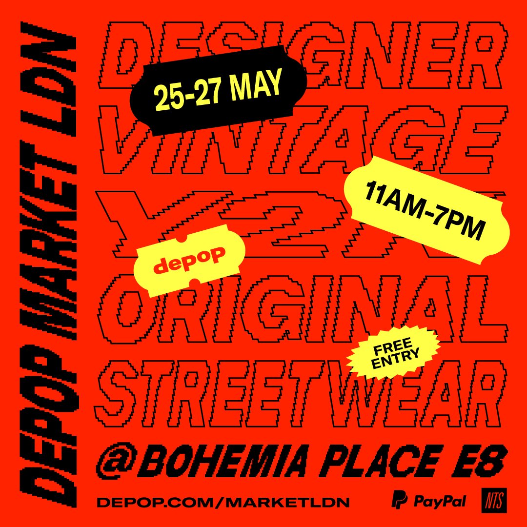 PayPalUK's tweet photo. No plans this weekend? Why not visit the @depop fashion market and discover something new? Its local. Its Depop. And it’s all powered by PayPal. https://t.co/nuMks1C2UA