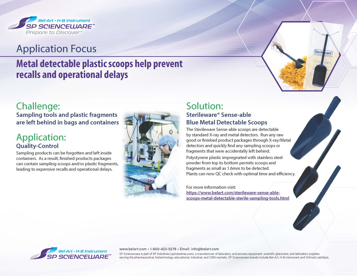 SPBelArtWLG's tweet photo. Metal detectable sterile scoops make QC checks efficient and fast! #metaldetectable #sampling #sterileware https://t.co/OU63EdPokH