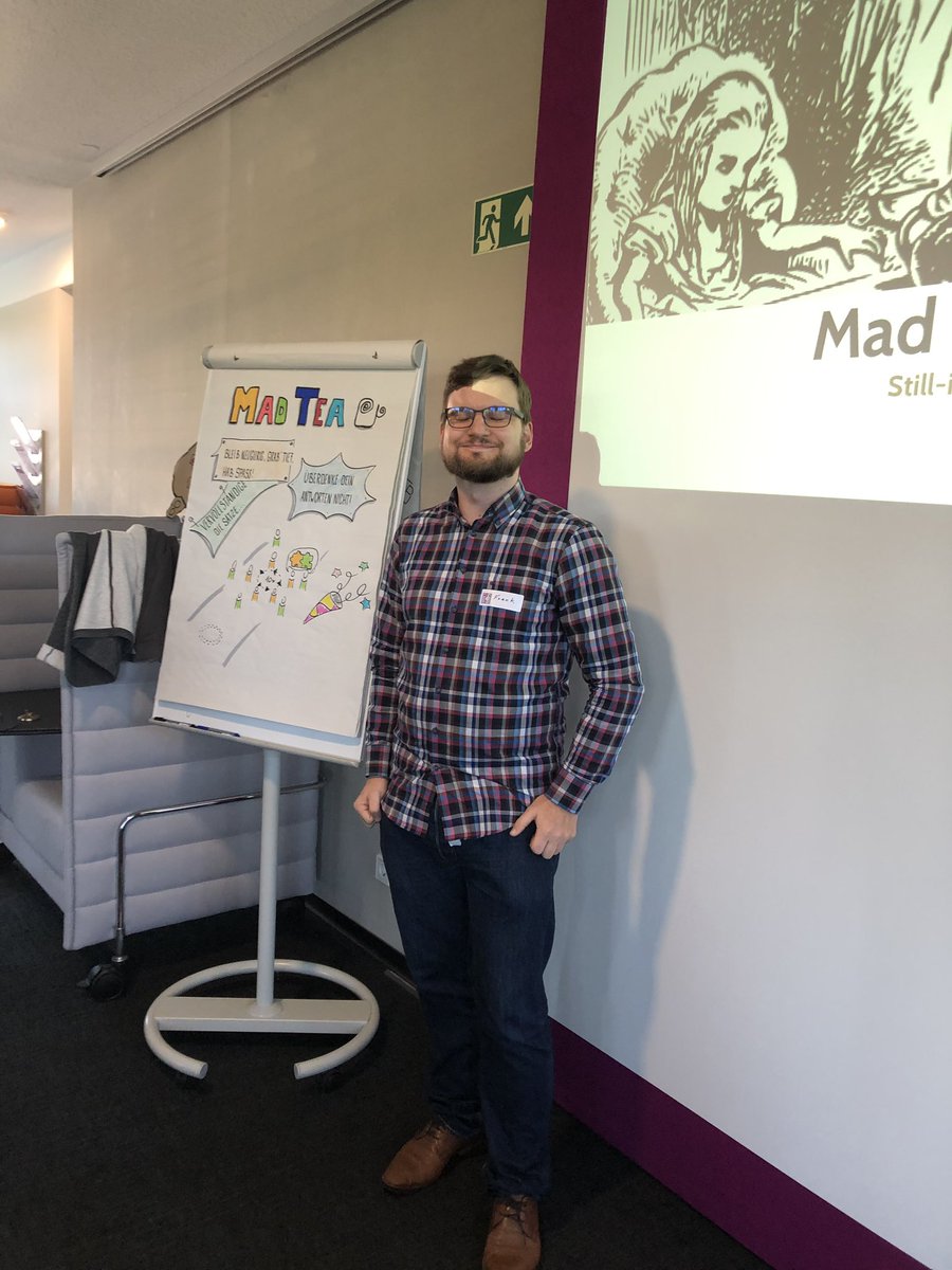 LeigeberJulia's tweet photo. Das 2. #LiberatingStructures Meetup Stuttgart @iteratec startet mit einer Mad Tea Party. Präsentiert von Frank. https://t.co/qRImpkaPBi