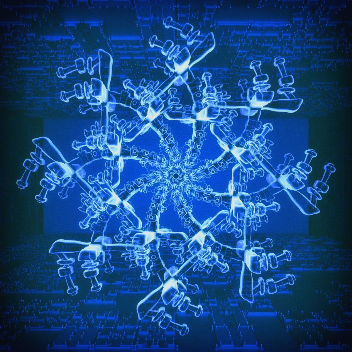 WinstonHHuff's tweet photo. Ghost Spin Array... ;) #cinema4d + @Merkvilson #PolyGreeble https://t.co/ofsxw7dbTR