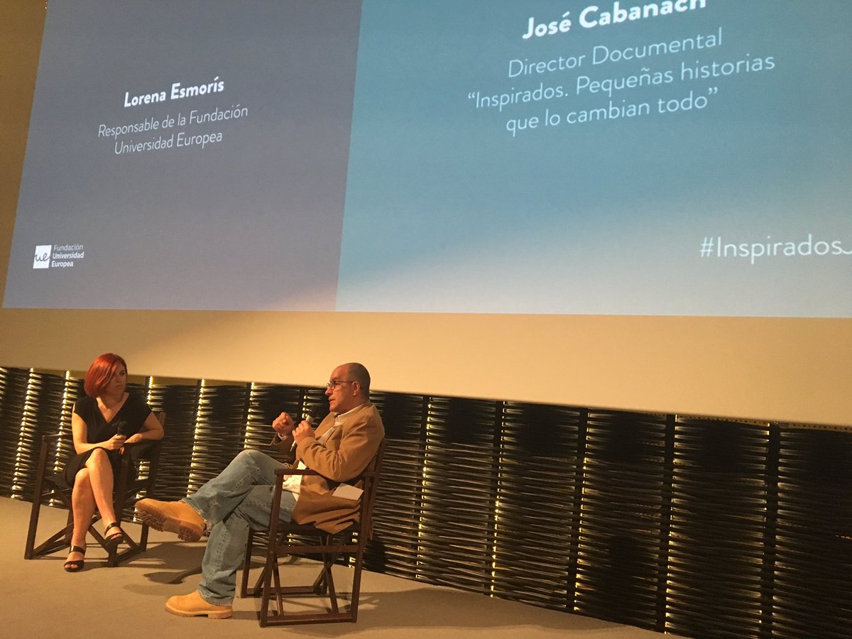 andres_pina's tweet photo. Diálogo previo al documental #InspiradosJES con José Cabanach, director, y Lorena Esmorís, responsable de la Fundación @UEuropea que hablan sobre qué es el emprendimiento social... #socent. Felicidades #PremiosJES por estos 10 años ❤️ https://t.co/QTTsQlIR18