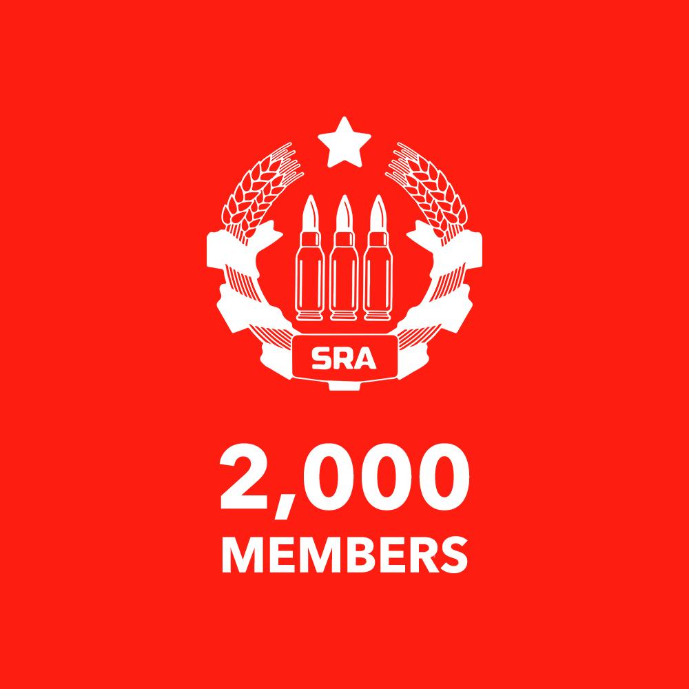 SocialistRA's tweet photo. We're very proud to announce we now have 2,000 dues-paying members. This year marks a pivotal point in our growth with our first-annual national convention on the horizon. Solidarity with all of our comrades. Thank you! https://t.co/pxXXhSp9Zo