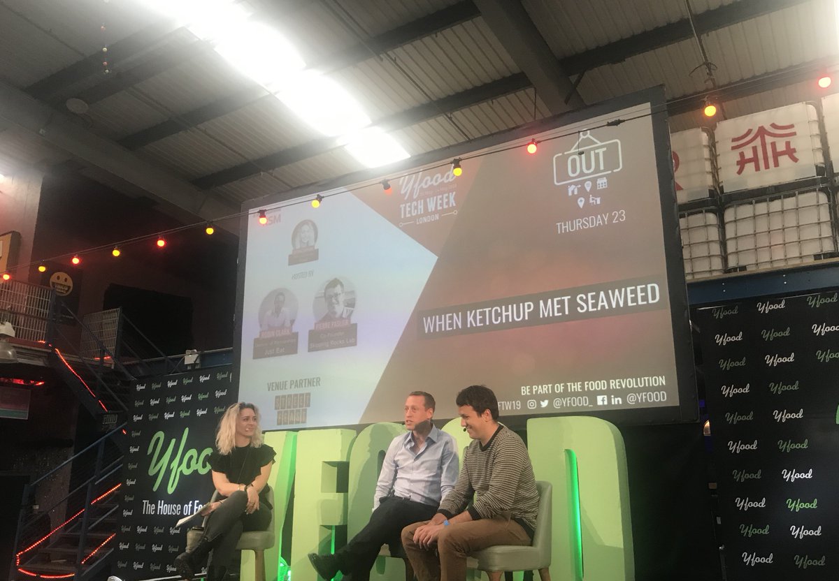 JustEatTakeaway's tweet photo. When ketchup meets seaweed... Our UK Business Partnerships Director, @RobinDavidClark joined a panel with @OohoWater's @ppaslier at @yfood_'s #FoodTechWeek in London today, to talk about the work we're doing together to help tackle #plasticpollution across the #takeaway sector. https://t.co/4qQcpEMGeT