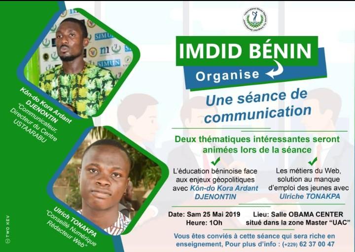 TatianaBanon's tweet photo. Ne manquez pas le rendez vous c'est pour le samedi 25 mai 2019 à OBAMA center de l'université d'Abomey calavi .@BIGUPEVENTAgen1 @GiraudTogbe @BernickTossou @ulrichtonakpa @uacbenin @isaachoungnigbe @SagboSinou @theonasmahougnon https://t.co/mdUbzTyemI