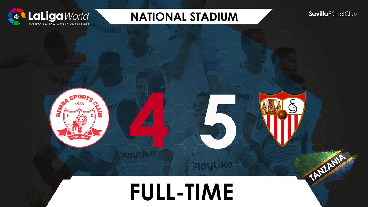 SevillaFC_ENG's tweet photo. FT: @SimbaSCTanzania 4-5 #SevillaFC

What a comeback from the team here in Dar es Salaam! 🇹🇿

#LaLigaWorld #WeareSevilla https://t.co/1Fh8TgQsYd
