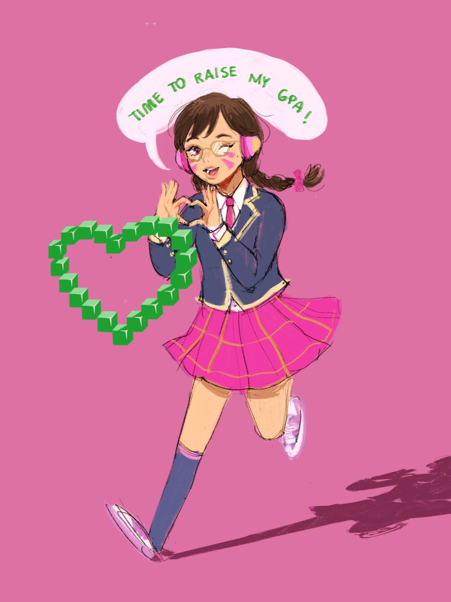 niupao's tweet photo. ACADEMY #Dva IS THE CUTEST 😍💕 tyvm #OverwatchAnniversary for this!!! 
#doodleaday with #procreate! day 2 https://t.co/yUgHYp2Xy8
