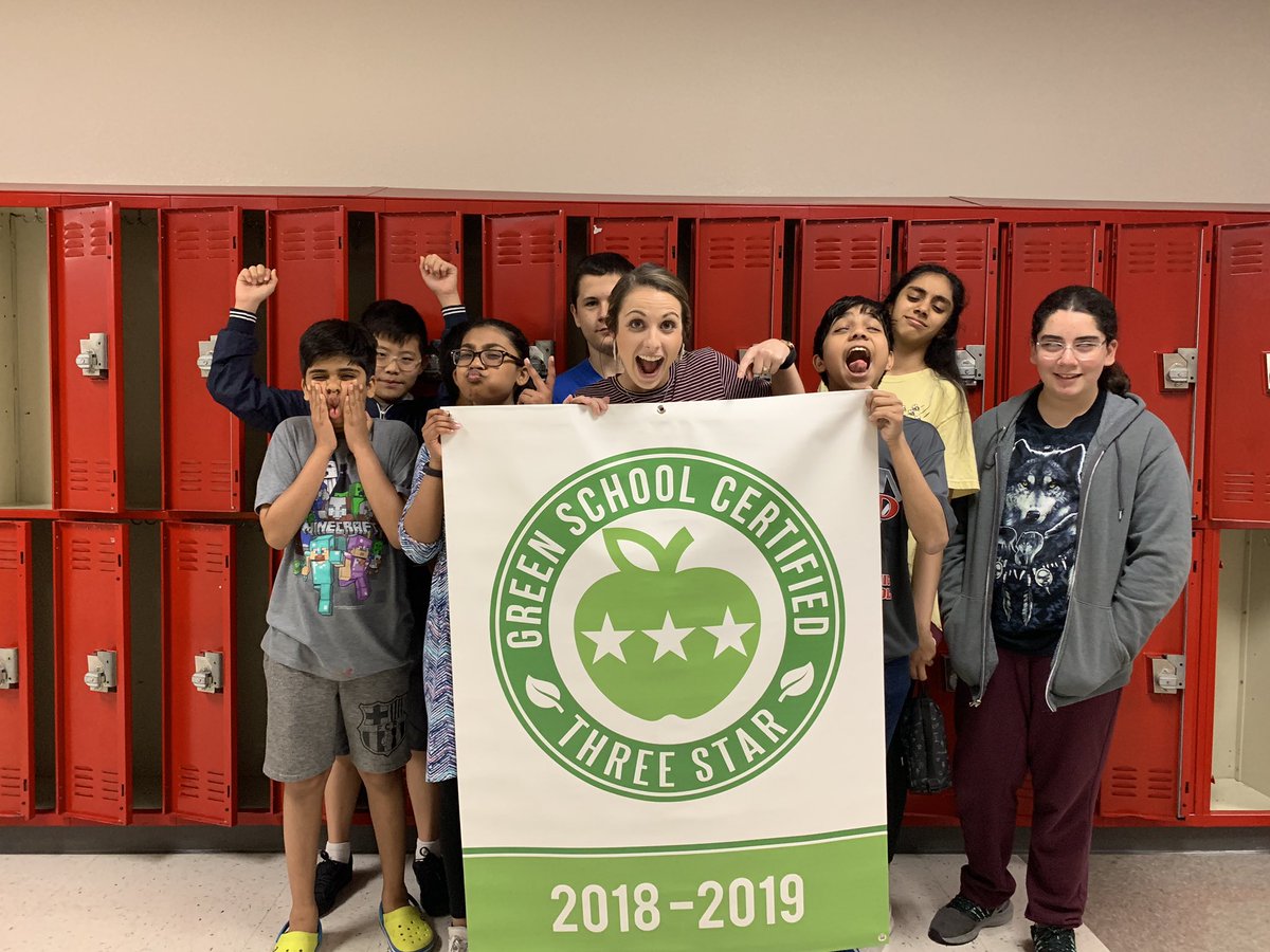 LC4626's tweet photo. SMS is an official 3 star Green Certified School!!!! 
Not pictured: some amazing 9th and 8th graders that made this happen! @SMS_Panthers https://t.co/V1KHRwmEe6