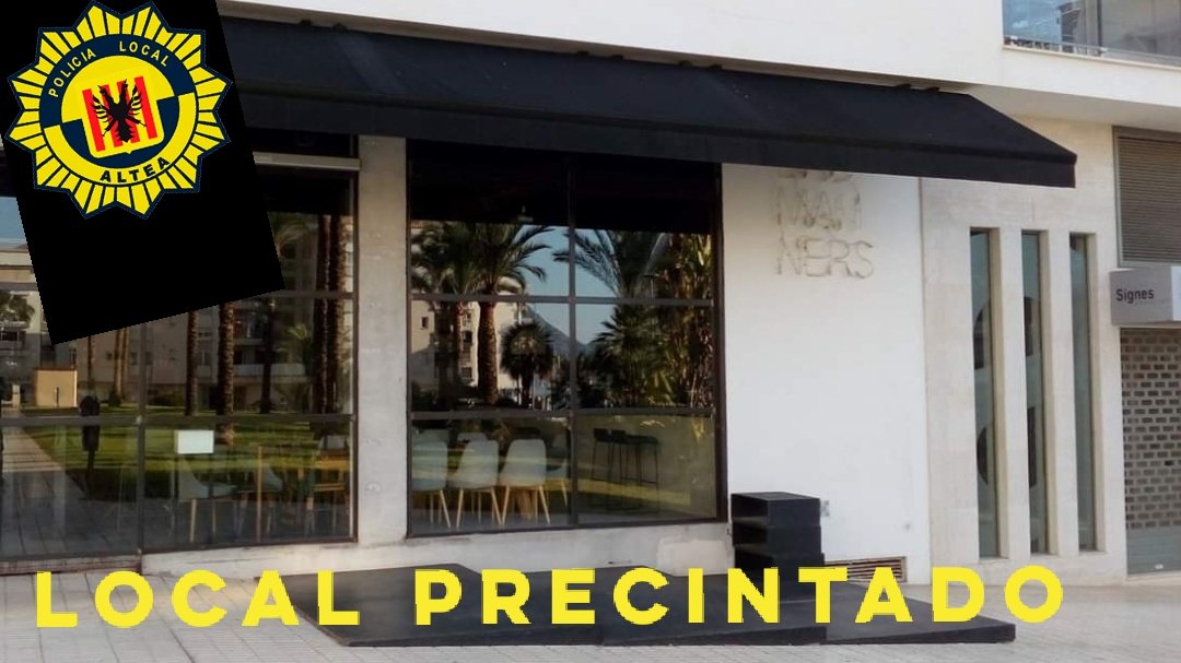 A las 12'15 horas de hoy, la #PLALTEA ha procedido al precinto de un local, destinado a la  actividad de "Salón Longe",, tras diversos requerimientos del negociado de actividades del Ayuntamiento , sin que su propietario haya subsanado  las deficiencias correctoras