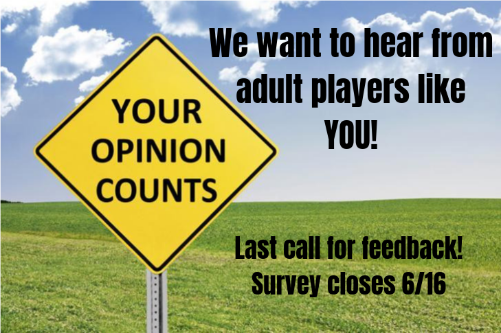 ustasouthern's tweet photo. Calling all of our Adult Players! We want your feedback to help improve our services. Click here to complete the survey: https://t.co/5ed4F3GhaI https://t.co/8rUu2Ckx6M