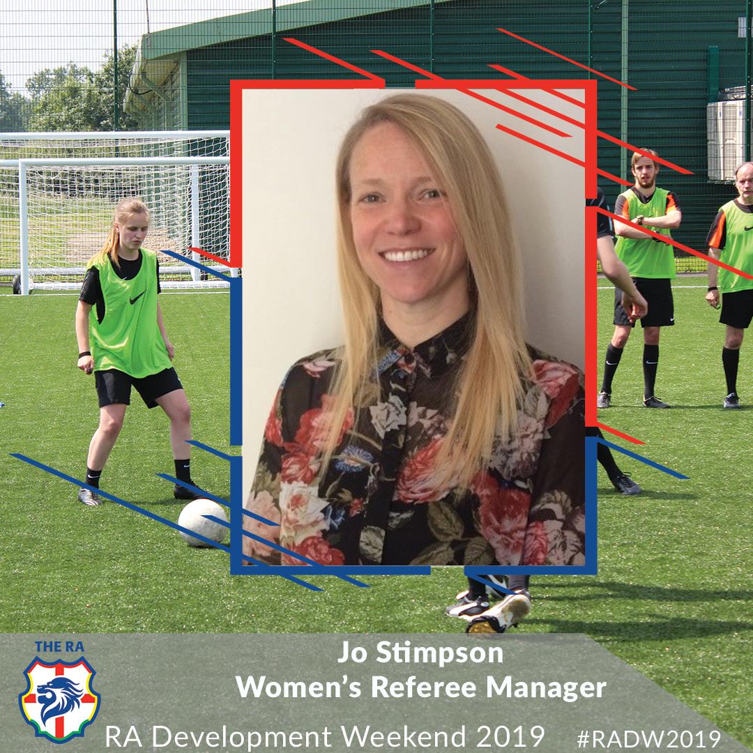 RA DEVELOPMENT WEEKEND SPEAKER ANNOUNCEMENT

Jo Stimpson is The FA National Referee Manager for Female Match Officials and will be delivering a session on game management!

Book your place at RA Development Weekend here: qoo.ly/xh3s6

#RADW2019