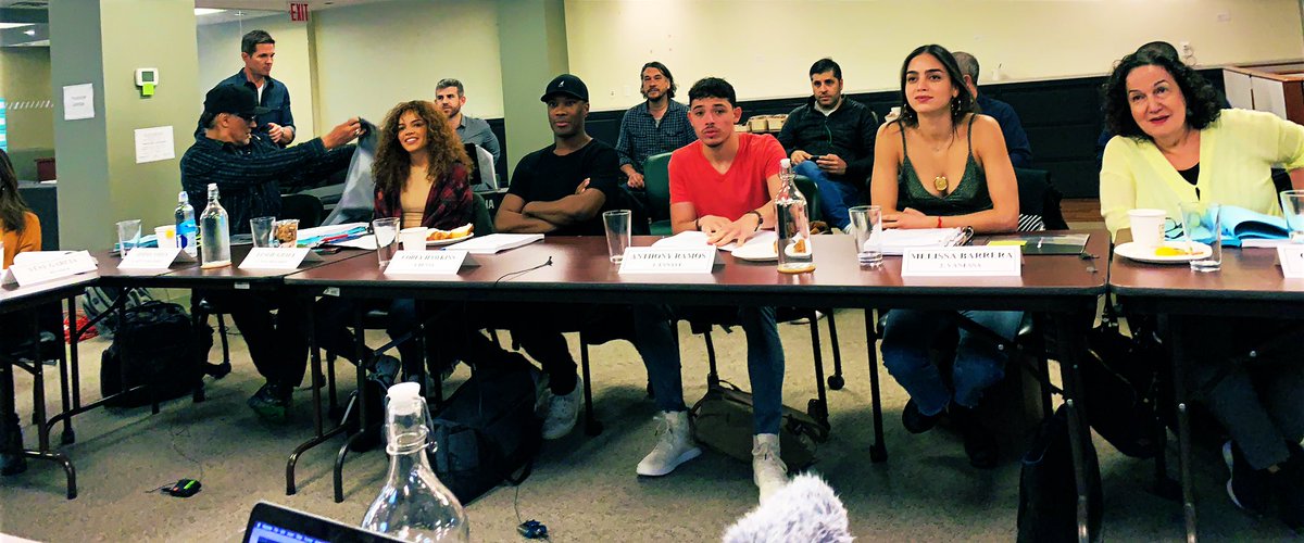 Lin_Manuel's tweet photo. #intheheightsmovie read through this morning. 
It’s cool I only cried 7 times. 
You? YA DEAD. https://t.co/hEAELY2CfO