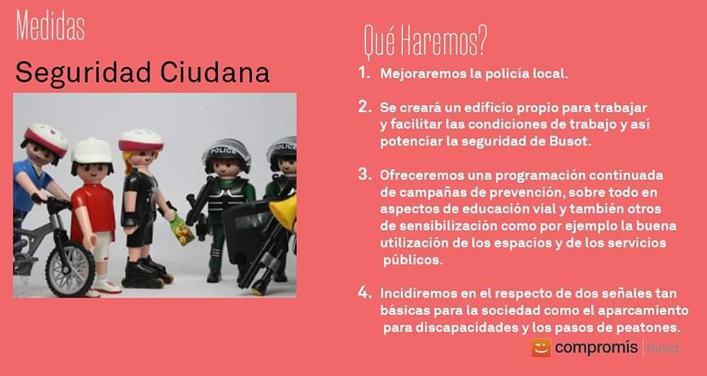 CompromisBusot's tweet image. ✅En aquest sentit #CompromísPerBusot crearà un  Pla de Prevenció i de Seguretat🕵️‍♀️ que consistirà, sobretot, a dissenyar una estratègia👩‍💼 comuna orientada a prevenir i abordar aquelles situacions que generen problemes😠 de convivència🌈 i d’inseguretat🤕 en Busot.