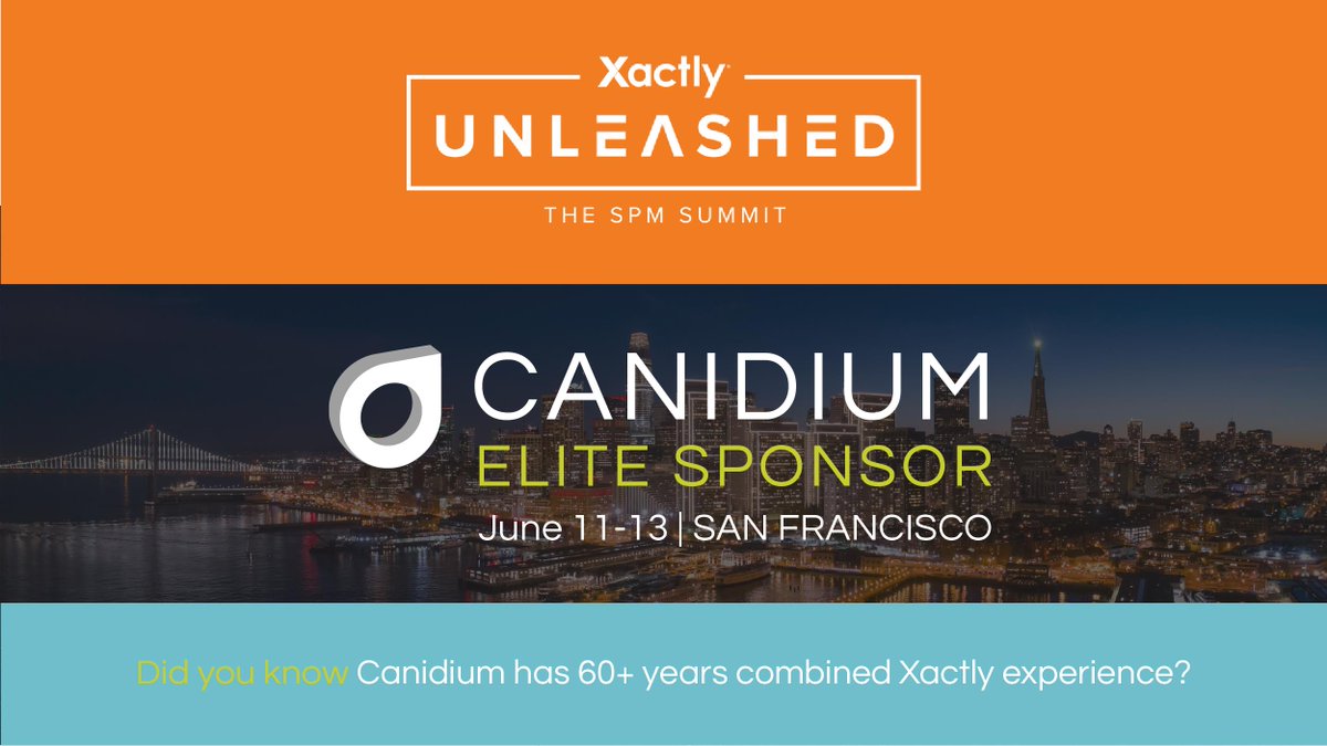 canidium's tweet photo. With just under three weeks to go, the team is excited to sponsor and attend @Xactly's #SPM summit, Unleashed! We'll have on-demand demos and a breakout session! More to come! 

#Sales #Xactly #XactlyLovesMe #XactlyUnleashed https://t.co/xhImQ3nF3L