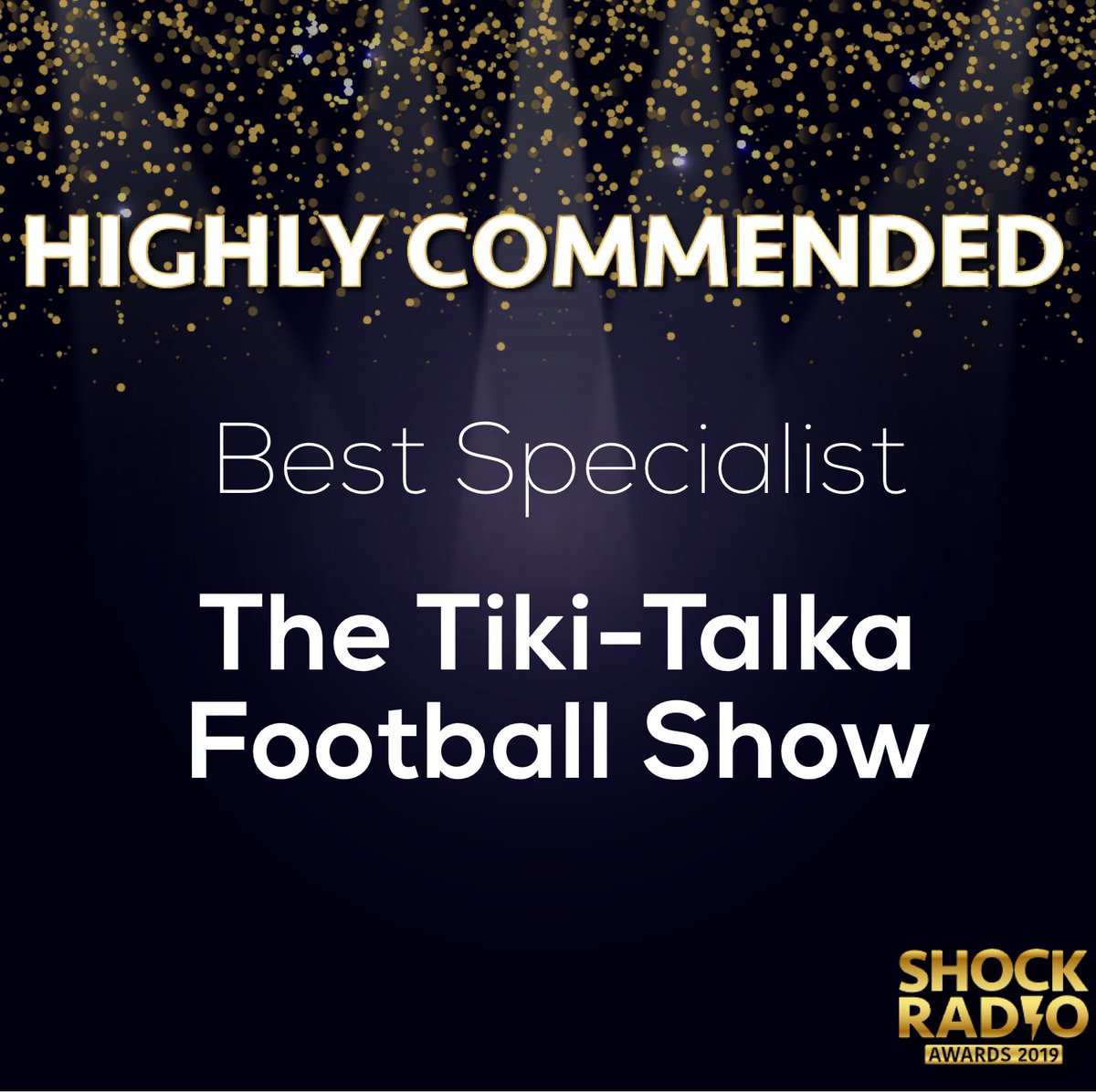ShockSalford's tweet photo. " BEST SPECIALST 🎧

🏆Highly Commended: @ShockTikiTalka 🏆

Three mates talking about football might sound simple but what separates us from the rest is that we, with passion and knowledge, go into detail about deep laying problems in football ⚽️" https://t.co/tXCNQ6L10L