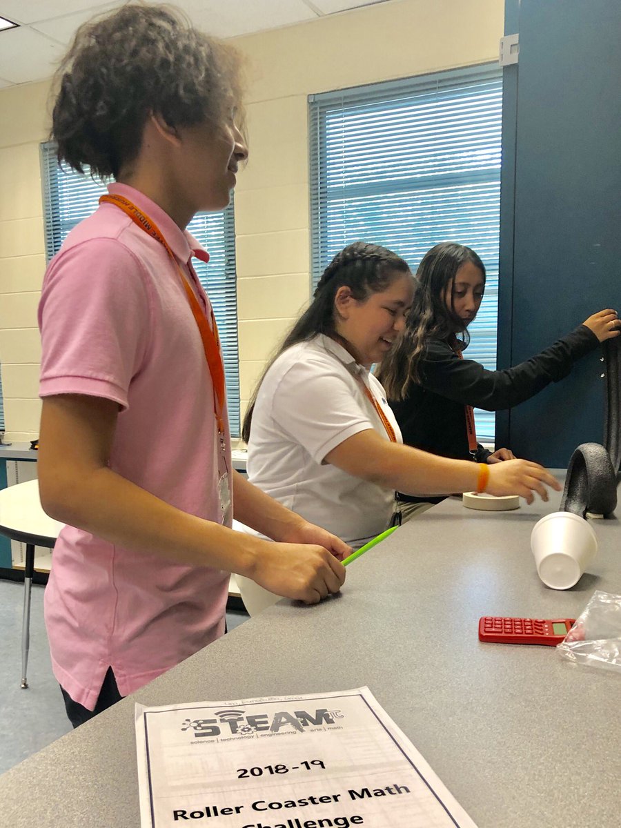math_ccps's tweet image. Roller Coaster Math Challenge is rockin’ at Manatee Middle School! #CCPSSuccess @math_ccps