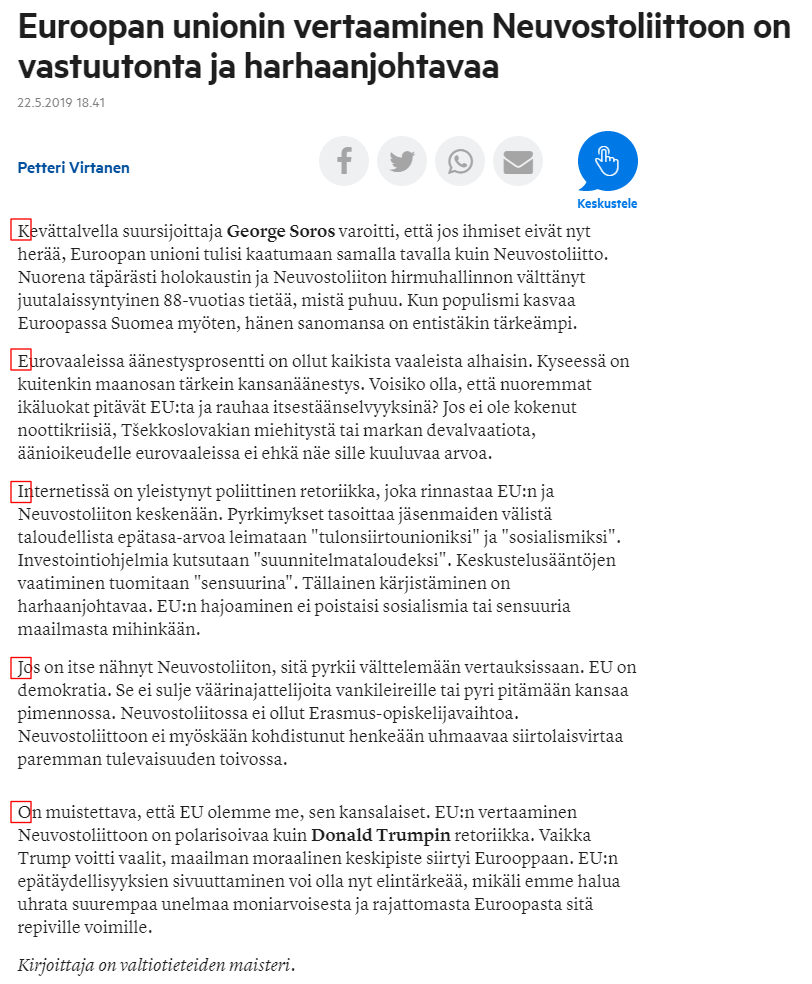 TereS_Arkisto's tweet photo. EU:ta ei saa verrata Neuvostoliittoon, ettei EU hajoaisi, kuten Neuvostoliitto. Brexit, noottikriisi, Tshekkoslovakian miehitys, markan devalvaatio. Ollaan poliittisen satiirin raskaassa sarjassa.

Keijo teki sen taas. #jesuiskeijo #politiikka @aamulehti https://t.co/Vf51NVUEFK