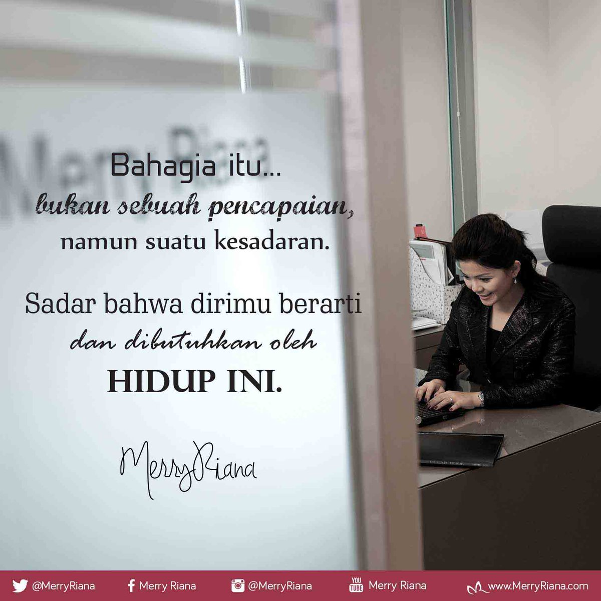 MerryRiana's tweet photo. Bahagia itu bukan sebuah pencapaian,namun suatu kesadaran . Sadar bahwa dirimu berarti dan dibutuhkan oleh HIDUP INI. https://t.co/Oi41SsXVPx
