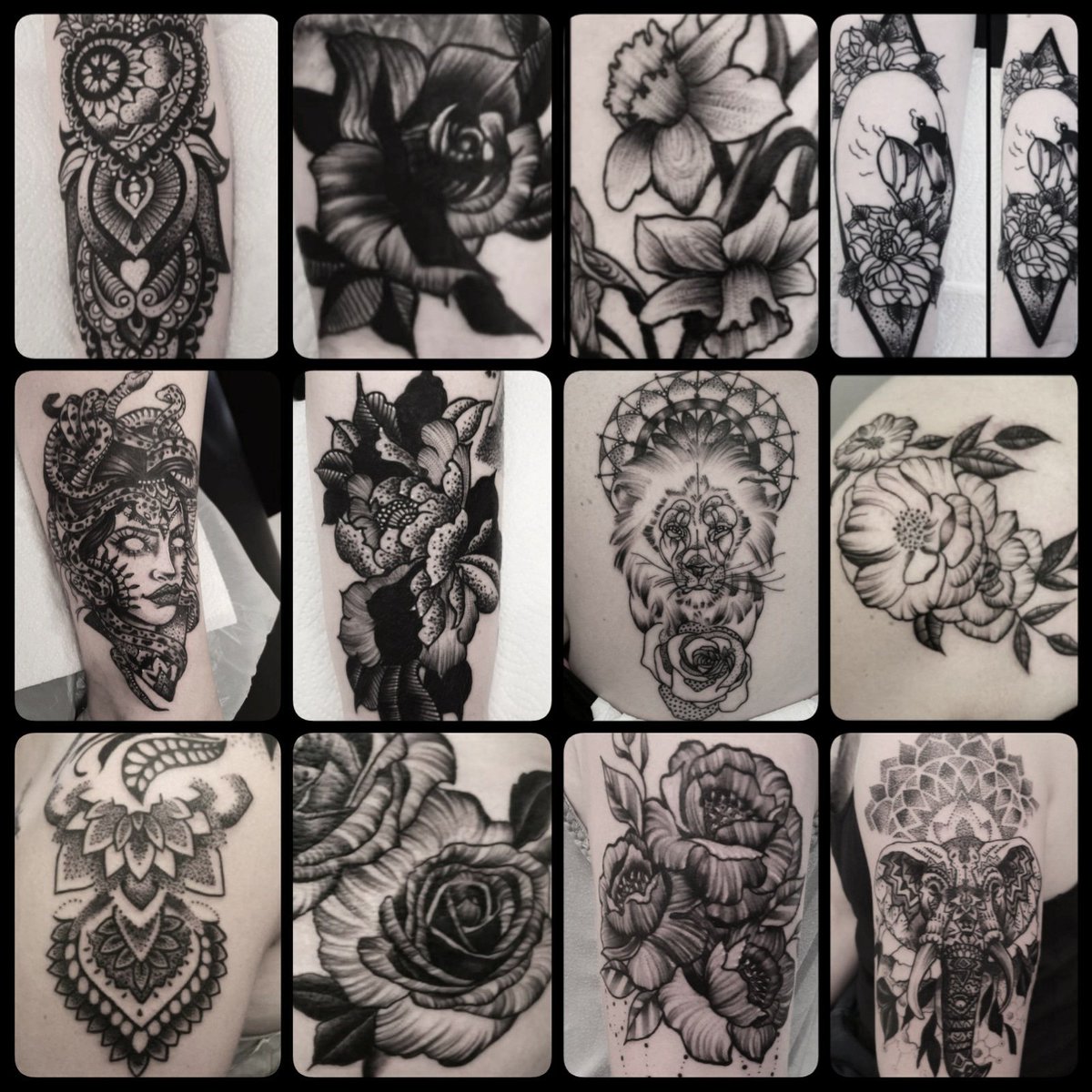 AllurinAssassin's tweet photo. Just some tattoos I did using dots and flicks and lines and stuff 😊🤪 really feeling this style of artwork. #devilishink #ladytattooer #dotworktattoo #linework #lineworktattoo #blackworkers #blackworktattoos #learningnewthings #tattooworker #uktattooartists #uktta https://t.co/gcLhbdwgKI