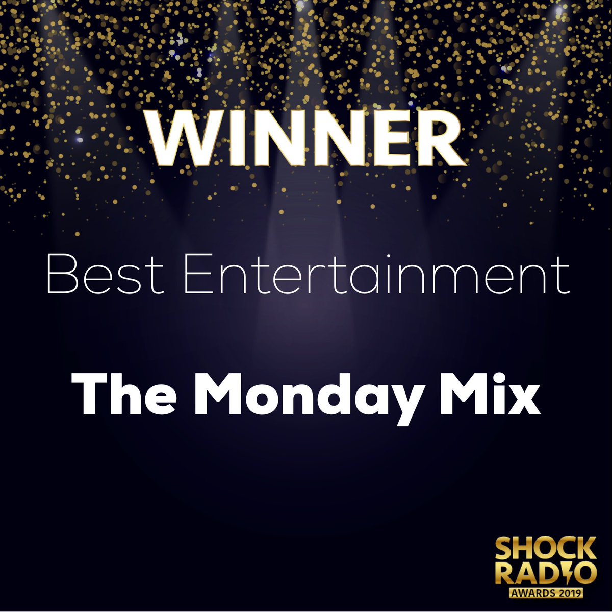 ShockSalford's tweet photo. "BEST ENTERTAINMENT 🔊
🏆Winner: @SRMondayMix 🏆
The Monday Mix is a light-hearted show filled with great stories, laughter and fun. With features like Happy Slappy, Aux Takeover and Shop Radio these four are smashing it! Let’s not forget the 15 Hour Row-A-Thon 😍 https://t.co/IM4h2zQh7P