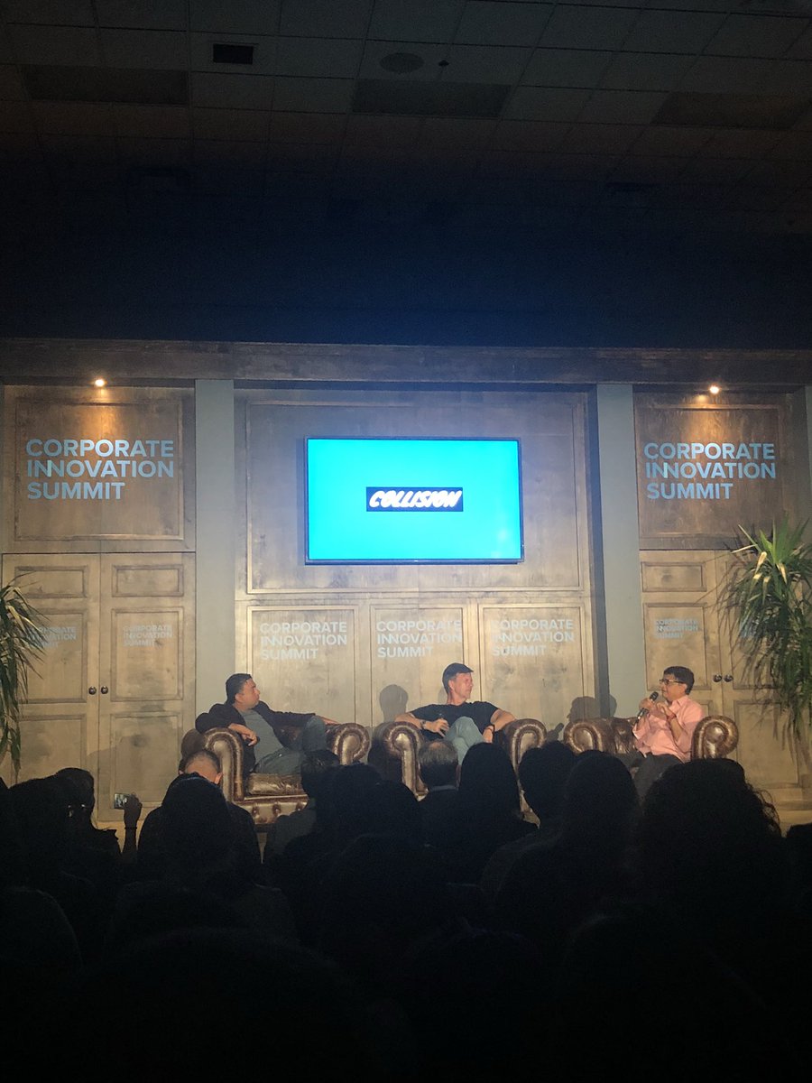 JonathanBWard's tweet photo. #BharathKadaba talking to @Intuit using #AI along with #DaveWright of @servicenow and their experiences with AI and #Innovation. Think about repetitive tasks and how to get rid of them.  How can you be the #ChangeAgent in your company? #CollisionConf #Collision https://t.co/YbSN9dl3Jf