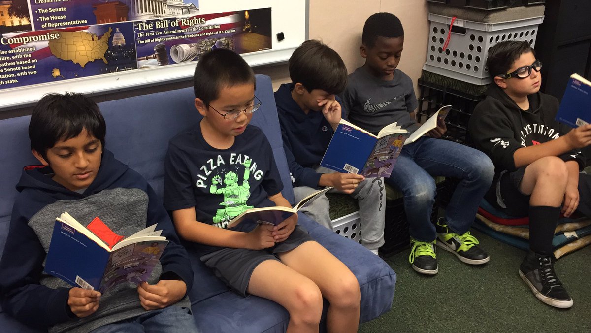 Want your students to keep reading up until the end? Then they need to have a comfortable place to do it. The more we keep the rooms environments together until the very end, the more the end of the year seems normal or regular. #tregrit <a href="/TUSDschools/">Tustin Unified</a> <a href="/kathidenny/">Kathi Denny</a>