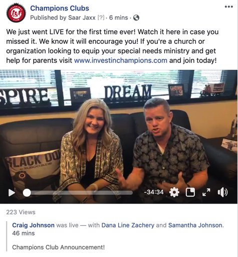 championsclubs's tweet photo. Never a dull moment at the Champions Club office! We went on #facebooklive for the very first time because we had to share something BIG! Find us on Facebook to watch the video! #specialneeds #specialneedsministry #specialneedsresource #championsclubs https://t.co/JMlWmUitNH