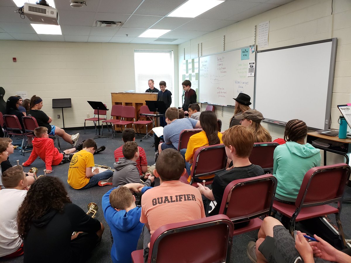 TeacherTuwei's tweet photo. Had a great first day of our solo/ensemble performances! I sure enjoy working with Mr. Faust - what a great collaboration for us all! @Gateway6Band @NKCInstMus #nkcstrings #GoGrizzliesNKC https://t.co/l4YvT0aFx1