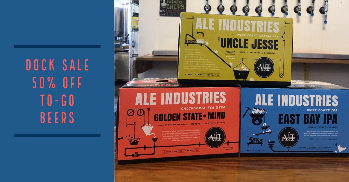 THURSDAY ALERT!

6-Packs of our core Ale Industries beers are on sale today for 50% off retail price! So that means you can get 6 cans of Uncle Jessie for $5. (That's a very very good deal.) 

Thursday 4p-10p (Subject to availability)
