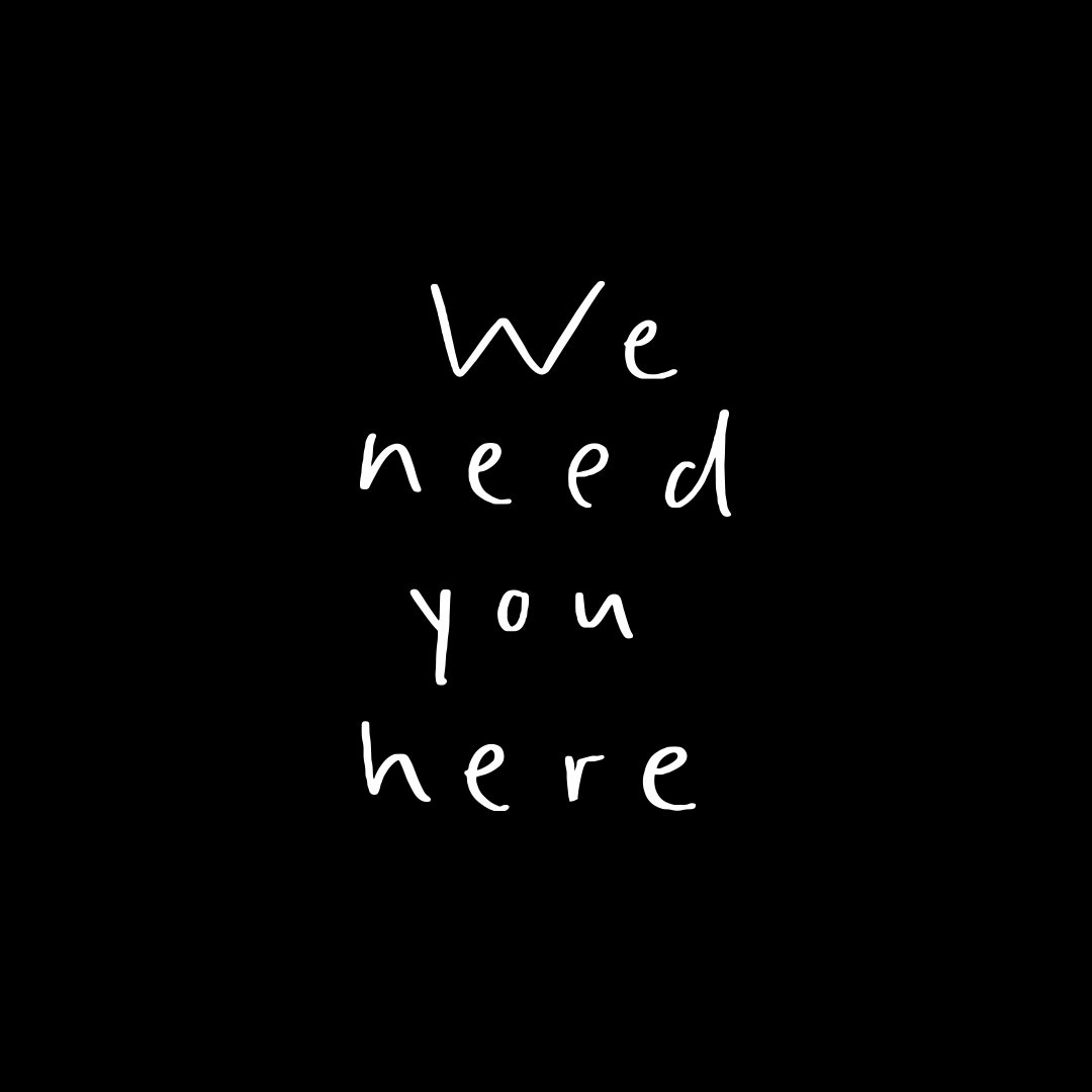 TWLOHA's tweet image. We say this with urgency: We need you here. What that doesn't require, however, is your perfection. It's just you that we need. Your presence and all it entails—perfectly imperfect with questions and wisdom, stumbles and leaps, heartache and joy.

#MentalHealthMonth