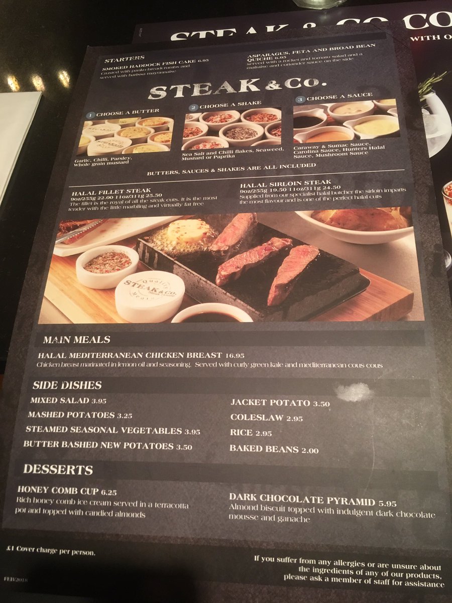 They got a specific halal menu. Nice one, Steak&amp;Co.