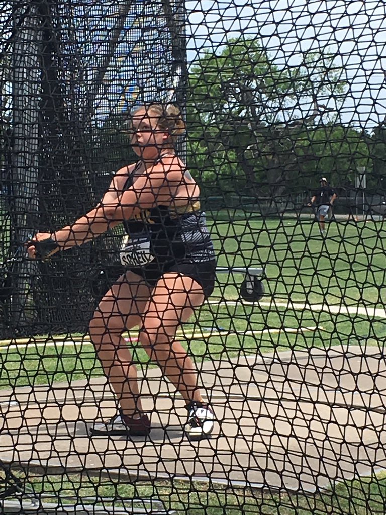 WSCXCTF's tweet image. ALL-AMERICAN @macjo929 7th place - 54.19m!! @wscwildcats @WSCthrowers
