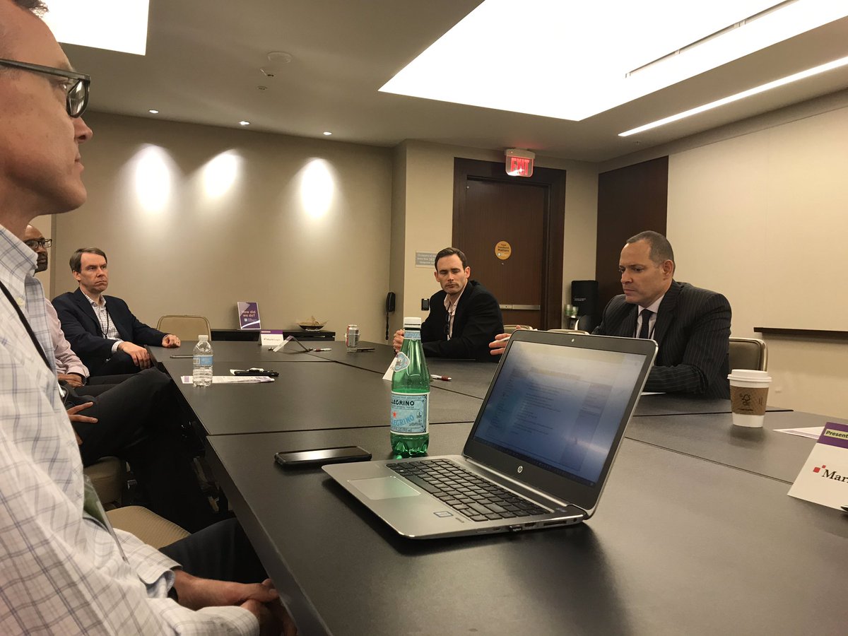 thahirm's tweet photo. Marklogic VP Ken Krupa moderating Data Quality to protect the enterprise - round table session at #evantaevents CDO summit @kenkrupa #marklogic @ggbloom1 https://t.co/4tO3k4saMF
