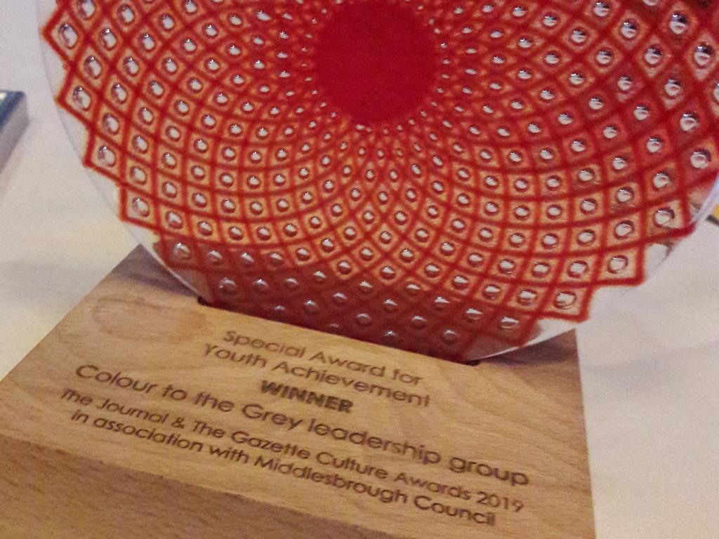 f_e_arnold's tweet photo. Congrats young leaders Colour To The Grey - Special Youth Achievement Award #journalcultureawards! Huge thanks to our partners @leadinglink @SilxTeen @NorthlandColl @N_landCouncil @RealDealPlus, artist's @TheEmptySpacers @amylordartist @C_Newts... @bait_timeto  @Woodhorn https://t.co/J5luizJPNw