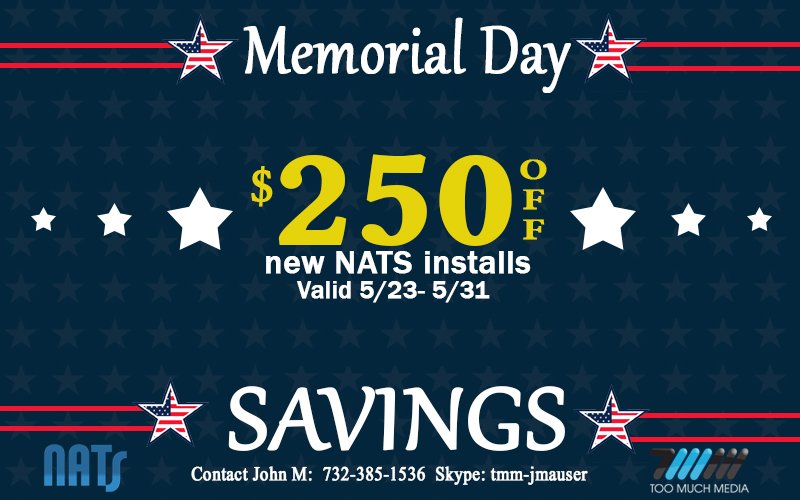 TooMuchMedia's tweet photo. In recognition of Memorial weekend, @TooMuchMedia would like to extend a discount for new NATS #paysite clients. Save $250 on any new license of NATS between 5/23 &amp; 5/31... Take advantage by May 31st at 11:59 PM #marketing #porn #subscription #software #AffiliateMarketing #NATS https://t.co/Q9dpEkbEWl