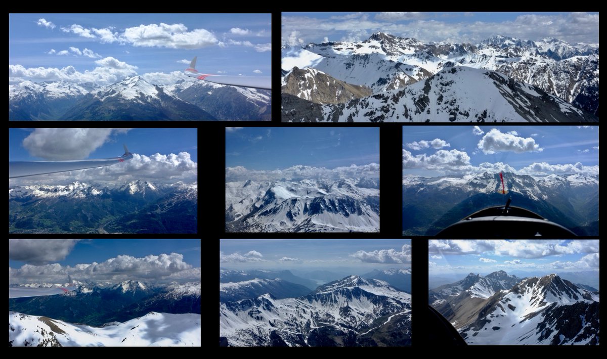 FlyingBul's tweet image. Today, flying with Jon, instructor and chief pilot at @vinonsoaring, for qualification cross country 2nd degree (T2 Vinon) and reco T3 in the Alps. A great day and incredible fly...