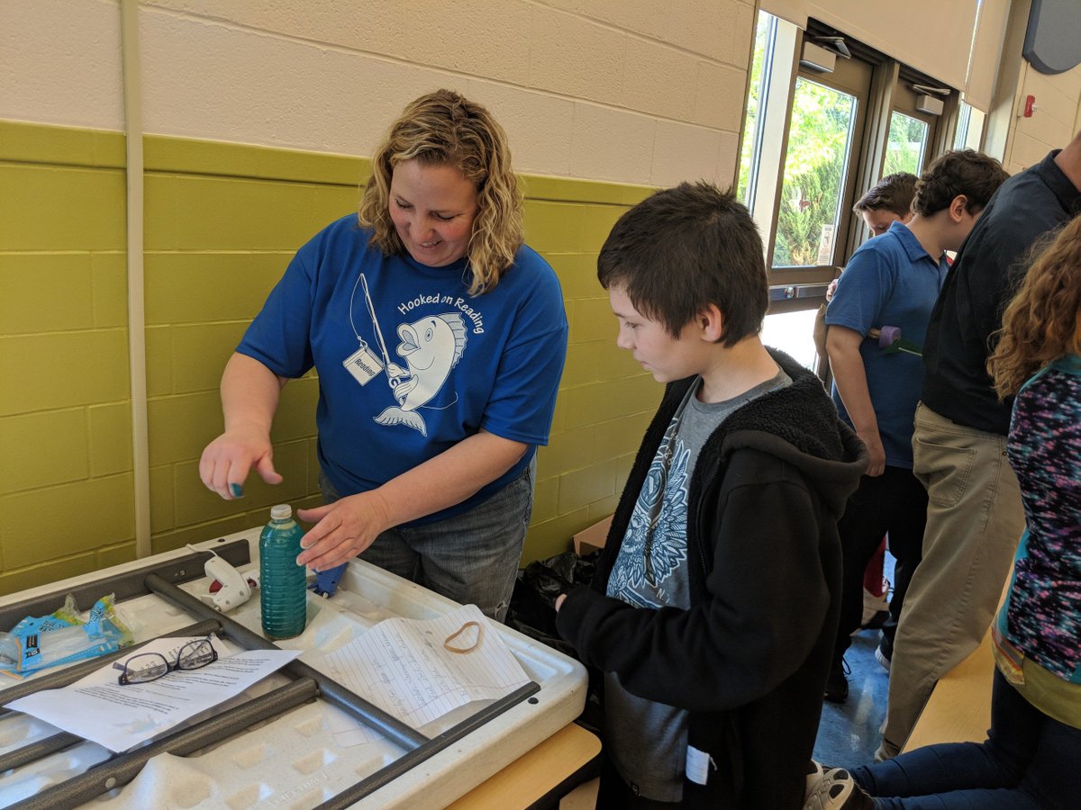 We_are_PC's tweet photo. Right to Read Week at Bataan - Make it Take it activity today with fish themed items!  #wearepcschools https://t.co/7lySTVt83F