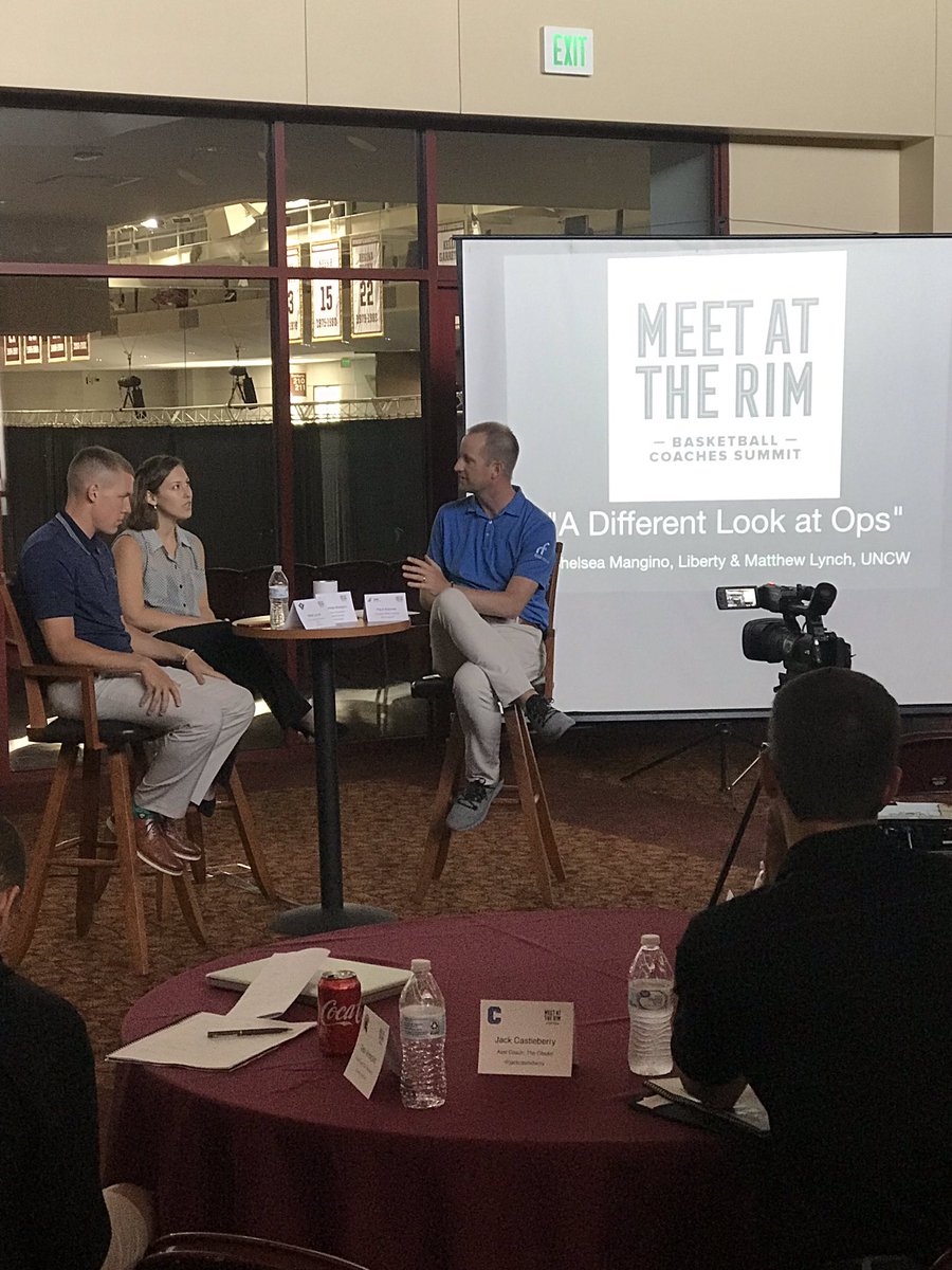 rimsummit's tweet photo. Benefitting from Chelsea Mangino (@LibertyMBB) &amp; Matt Lynch (@Lynch5_) discussing their roles in Ops. “Have a feel on what is going on in your players lives.” https://t.co/sWYm7KjmRu