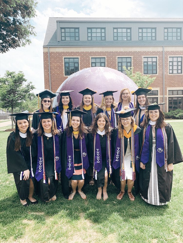 TriSigma_TCNJ's tweet photo. Congrats to all our Sigma sisters who are graduating today! We are so proud of you and know that you will do amazing things! Go change the world ladies!💜✨ https://t.co/yKx8gvcch1