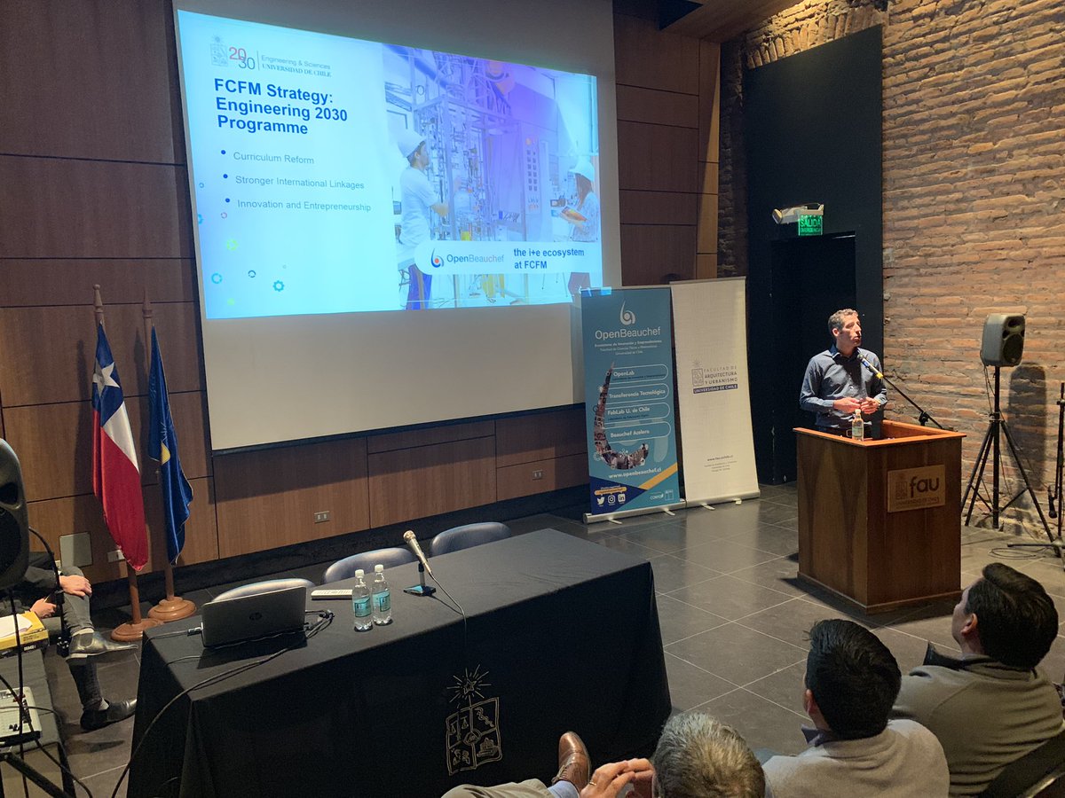 OpenBeauchef's tweet photo. “OpenBeauchef es la respuesta de la @UChile_Beauchef para vincularse al ecosistema nacional de #innovación y #emprendimiento” James McPhee en @MundoFAU_uchile #OpenBeauchefSummit https://t.co/6hb6Sie6zl