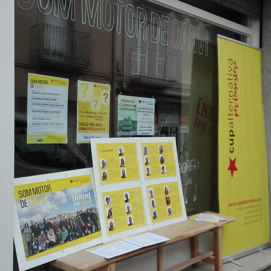cupalternativa's tweet photo. Demà, últim dia de campanya! Podeu visitar-nos al local #cupalternativa (À. Guimerà, 21) de 10-13h i de 17-20h. Hauran estat 14 dies seguits d'obertura per explicar el #programacupall i fer #ramionetalcalde. L'oportunitat de canvi ho mereix! 🙂
#sommotordecanvi #atreveixte https://t.co/nme2bhfoI6
