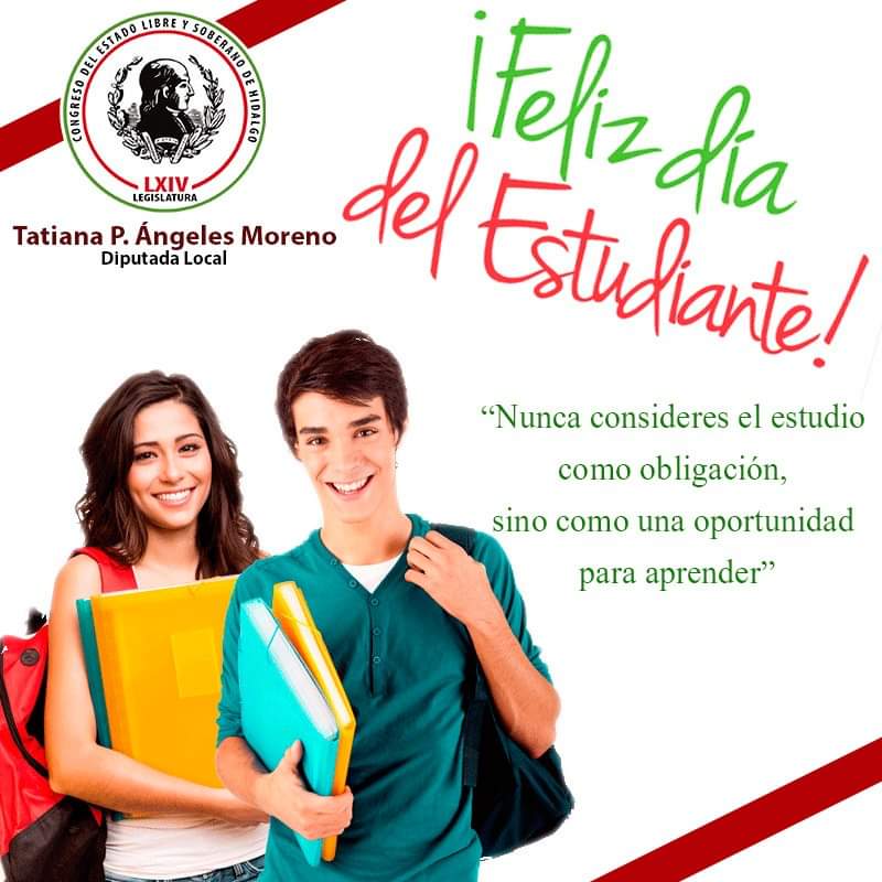 El origen del día del estudiante se remonta al año 1929 cuando los estudiantes de la ahora Universidad Nacional Autónoma de México, se lanzaron a la huelga en favor de la Autonomía Universitaria.
¡Felicidades a todos los #Estudiantes
#TatianaÁngelesMoreno
#DistritoVIII